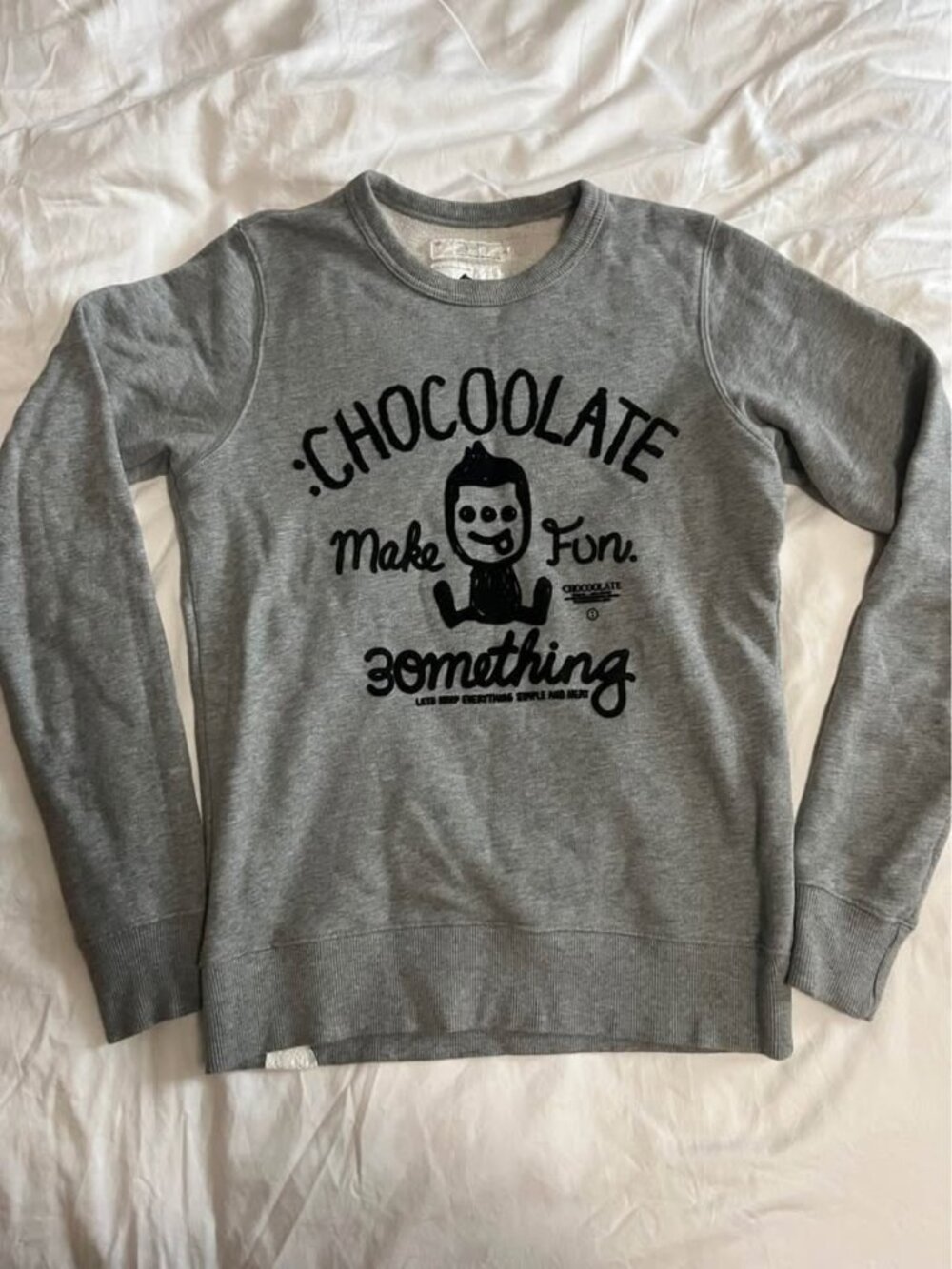 Cozy Grey Chocoolate sweater size small